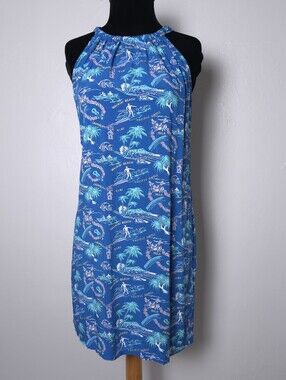 Reyn Spooner One Fine day Tie Neck Hawaiian Dress Size XS